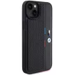 BMW BMHCP15M23PUPVK iPhone 14 Plus/15 Plus 6.7", Perforated Tricolour Stripe hátlap, tok, fekete
