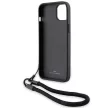 BMW BMHCP15M23RMRLK iPhone 14 Plus/15 Plus 6.7", Signature Leather Wordmark zsinórral hátlap, tok, fekete