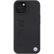 BMW Leather Hot Stamp hátlap, bőr tok iPhone 15 Plus, fekete