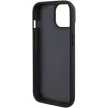 BMW Leather Hot Stamp hátlap, bőr tok iPhone 15 Plus, fekete