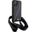 BMW BMHCP15S23PSVTK iPhone 15/14/13, M Edition Carbon Tricolor Lines & Strap hátlap, tok, fekete