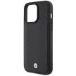 BMW BMHCP15X22RFGK iPhone 15 Pro Max 6.7" Leather Diamond Pattern, hátlap, tok, fekete