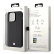 BMW BMHCP15X22RFGK iPhone 15 Pro Max 6.7" Leather Diamond Pattern, hátlap, tok, fekete