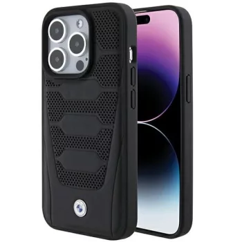   BMW BMHCP15X22RPSK iPhone 15 Pro Max 6.7" Leather Seats Pattern hátlap, tok, fekete