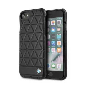   BMW iPhone 6/7/8 Signature Embossed Hexagon Leather Hard (BMHCP7HEXBK) hátlap, tok, fekete