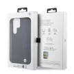 BMW Samsung Galaxy S23 Ultra Leather Textured & Stripe (BMHCS23L22RDPK) hátlap, tok, fekete