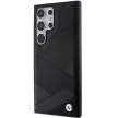 BMW BMHCS24L23RCGPK S24 Ultra , hátlap, bőr tok Signature Leather Crossing Lines Pattern, fekete