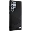 BMW BMHCS24L23RCGPK S24 Ultra , hátlap, bőr tok Signature Leather Crossing Lines Pattern, fekete