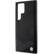 BMW BMHCS24L23RCGPK S24 Ultra , hátlap, bőr tok Signature Leather Crossing Lines Pattern, fekete