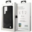 BMW BMHCS24L23RCGPK S24 Ultra , hátlap, bőr tok Signature Leather Crossing Lines Pattern, fekete