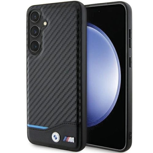 BMW BMHCS24M22NBCK S24 Plus , bőr tok Leather Carbon, fekete
