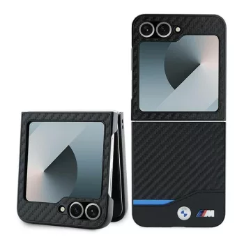   BMW BMHCZFF622NBCK Z Flip 6 F741, Carbon Blue Line hátlap, tok, fekete