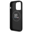 BMW BMHMP14L22PTDK iPhone 14 Pro 6.1 " Leather Stamp Tricolor Magsafe hátlap, bőr tok, fekete