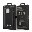 BMW BMHMP14L22PTDK iPhone 14 Pro 6.1 " Leather Stamp Tricolor Magsafe hátlap, bőr tok, fekete