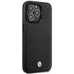 BMW BMHMP14L22RFGK Leather Diamond Pattern MagSafe iPhone 14 Pro 6.1" hátlap, bőr tok, fekete