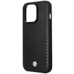 BMW BMHMP14L22RFGK Leather Diamond Pattern MagSafe iPhone 14 Pro 6.1" hátlap, bőr tok, fekete