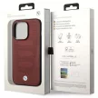 BMW BMHMP14L22RPSR Leather Seats Pattern MagSafe iPhone 14 Pro 6.1" hátlap, bőr tok, bordó