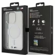 BMW iPhone 14 Pro 6.1" transparent hátlap, tok, Silver Ring MagSafe (BMHMP14LHCRS) hátlap, tok, átlátszó