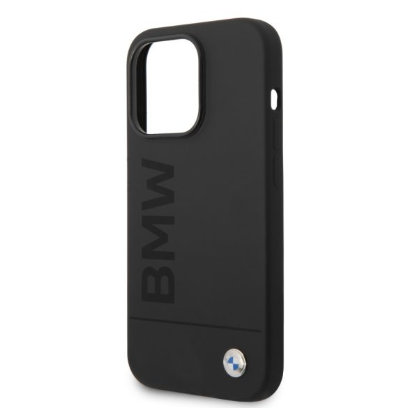 BMW iPhone 14 Pro Silicone Signature Logo Magsafe (BMHMP14LSLBLBK) hátlap, tok, fekete