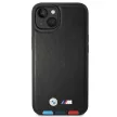 BMW BMHMP14M22PTDK Leather Stamp Tricolor Magsafe iPhone 14 Plus 6.7 " hátlap, bőr tok, fekete