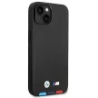 BMW BMHMP14M22PTDK Leather Stamp Tricolor Magsafe iPhone 14 Plus 6.7 " hátlap, bőr tok, fekete