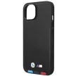 BMW BMHMP14M22PTDK Leather Stamp Tricolor Magsafe iPhone 14 Plus 6.7 " hátlap, bőr tok, fekete