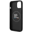 BMW BMHMP14M22PTDK Leather Stamp Tricolor Magsafe iPhone 14 Plus 6.7 " hátlap, bőr tok, fekete