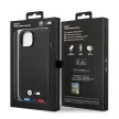 BMW BMHMP14M22PTDK Leather Stamp Tricolor Magsafe iPhone 14 Plus 6.7 " hátlap, bőr tok, fekete