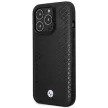 BMW BMHMP14X22RFGK Leather Diamond Pattern MagSafe iPhone 14 Pro Max 6.7" hátlap, bőr tok, fekete
