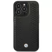 BMW BMHMP14X22RFGK Leather Diamond Pattern MagSafe iPhone 14 Pro Max 6.7" hátlap, bőr tok, fekete