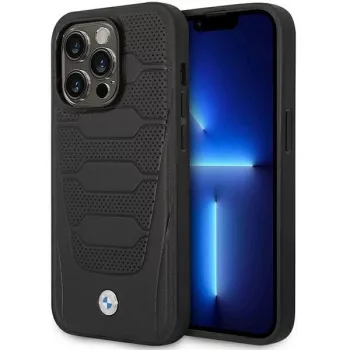   BMW BMHMP14X22RPSK bőr tok Leather Seats Pattern MagSafe iPhone 14 Pro Max 6.7", fekete