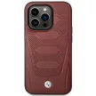 BMW BMHMP14X22RPSR Leather Seats Pattern MagSafe iPhone 14 Pro Max 6.7" hátlap, bőr tok, bordó