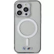 BMW iPhone 14 Pro Max 6.7" transparent hátlap, tok, Silver Ring MagSafe (BMHMP14XHCRS) hátlap, tok, átlátszó