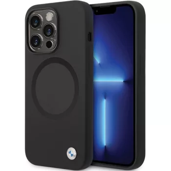   BMW iPhone 14 Pro Max Signature Liquid Silicone MagSafe (BMHMP14XSILBK2) MagSafe hátlap, tok, fekete