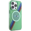 BMW BMHMP15LHDTN iPhone 15 Pro 6.1", M Tricolor Stripes MagSafe hátlap, tok, zöld