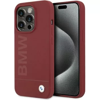   BMW BMHMP15LSLBLBLRE iPhone 15 Pro 6.1", Silicone Big Logo MagSafe hátlap, tok, bordó