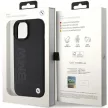BMW MagSafe Leather Hot Stamp hátlap, bőr tok iPhone 15 Plus, fekete