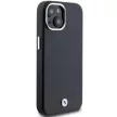 BMW iPhone 15 Signature Wrapped Metal MagSafe (BMHMP15S23PUFWK) MagSafe hátlap, tok, fekete