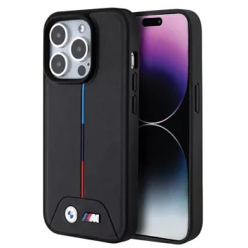   BMW BMHMP15X22PVTK iPhone 15 Pro Max 6.7", Quilted Tricolor MagSafe hátlap, tok, fekete