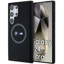   BMW Samsung Galaxy S24 Ultra M Silicone Printed Ring MagSafe (BMHMS24L23SROK) Magsafe kompatibilis hátlap, tok, fekete