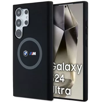   BMW Samsung Galaxy S24 Ultra M Silicone Printed Ring MagSafe (BMHMS24L23SROK) MagSafe hátlap, tok, fekete