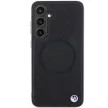 BMW BMHMS24S23RTPK S24 , hátlap, bőr tok Signature Leather Half Textured & Circle MagSafe, fekete