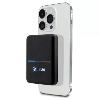   BMW M Collection MagSafe Powerbank (FEPB5MNCAK) MagSafe kompatibilis hordozható külső akkumulátor és vezeték nélküli töltő, 5000 mAh, 15W, fekete