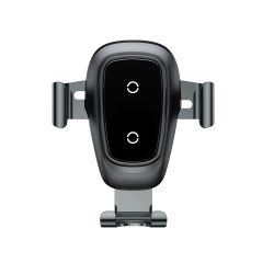   Baseus Metal Wireless Charger Gravity Car Mount autós telefontartó szellőzőrácsra és vezeték nélküli töltő, fekete