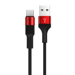 Borofone BX21 USB-C adat- és töltőkábel, 2,4A, 1m, piros
