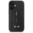 BMW case iPhone 16 6,1" BMHCP16SGSPCCK Hardcase M Grip Stand Smooth and Carbon tok, fekete