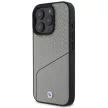 BMW case iPhone 16 Pro 6,3" BMHMP16L23RDCLG Hardcase Sign Leather Textutok, piros and Line MagSafe gray
