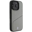 BMW case iPhone 16 Pro 6,3" BMHMP16L23RDCLG Hardcase Sign Leather Textutok, piros and Line MagSafe gray