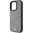BMW case iPhone 16 Pro 6,3" BMHMP16L23RDCLG Hardcase Sign Leather Textutok, piros and Line MagSafe gray