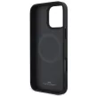 BMW case iPhone 16 Pro 6,3" BMHMP16L23RDCLG Hardcase Sign Leather Textutok, piros and Line MagSafe gray
